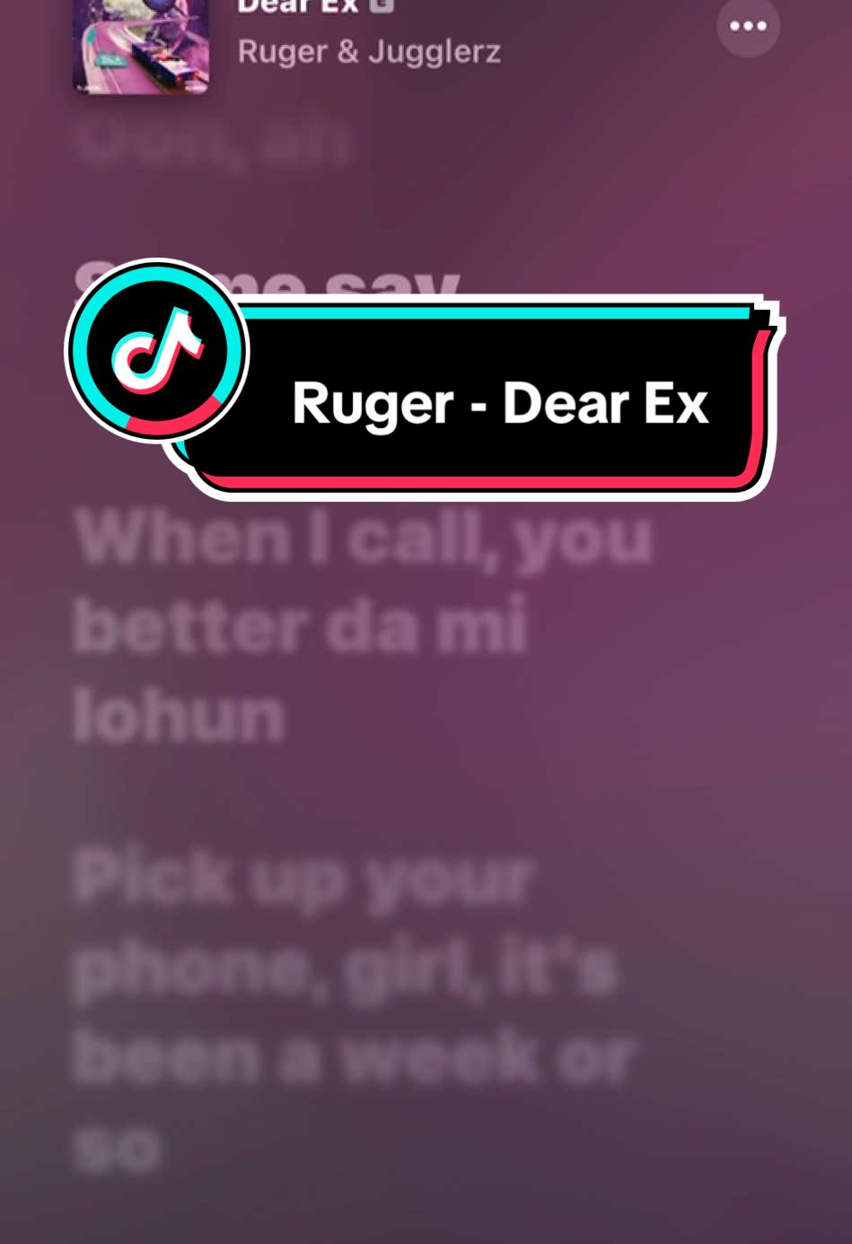 Ruger & Jugglerx- Dear Ex #foryoupage #fypシ゚ #fyp #musiclyrics #tik_tok #lyrics_songs #song #ruger #naijatiktok #naijamusic 