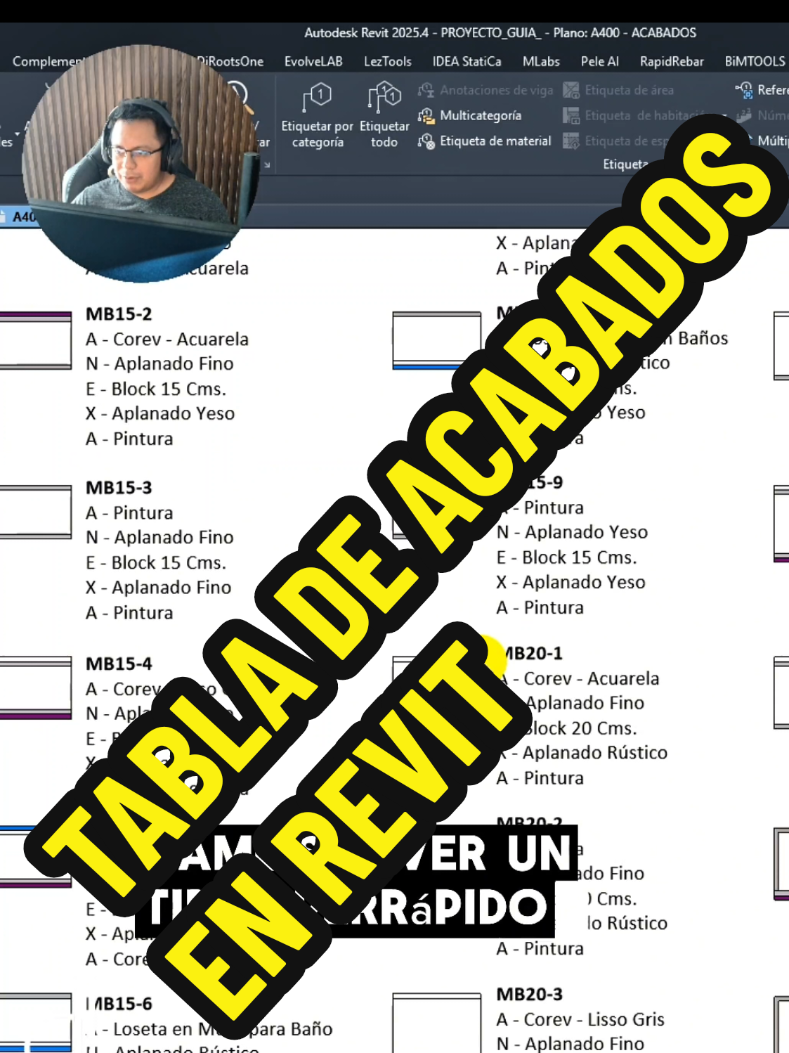 Tip Revit Tabla de acabados con Revit  #dibujoarquitectónico #revit2026 #storytime #bim #arquitecto #revit 