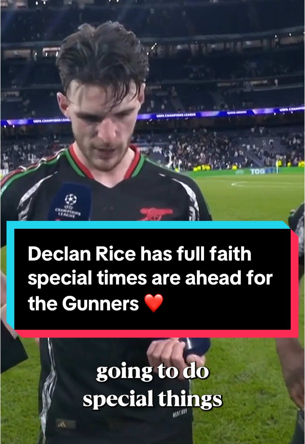 Declan Rice has full faith special times are ahead for the Gunners ❤️ #ucl #championsleague #arsenal #arsenalfc #rice #declanrice 