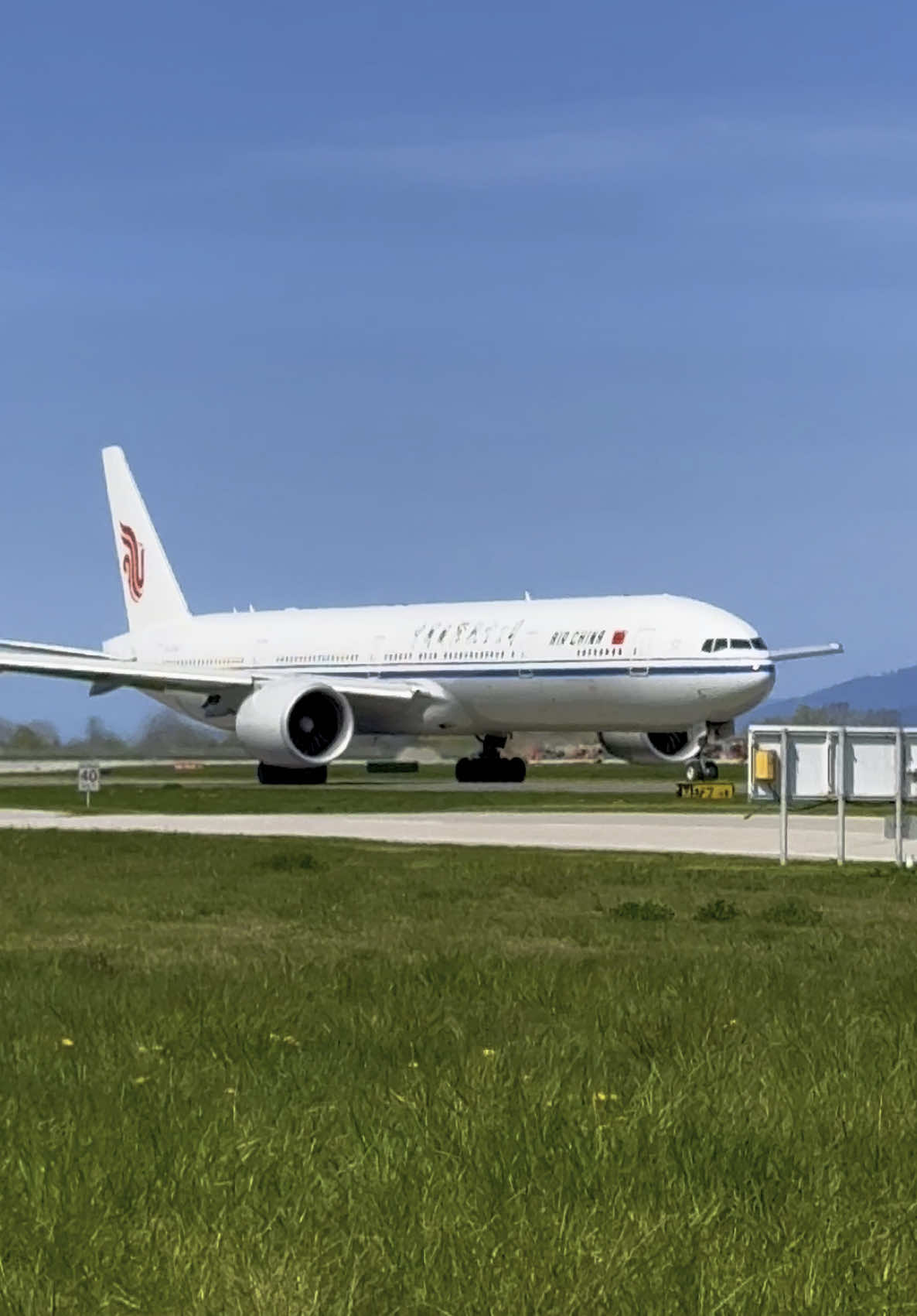 Air China 777 at the taxiway and runway. #aviation #fyp #takeoff #airport #airplane #planespotting #yvr #aviationlovers #avgeek 