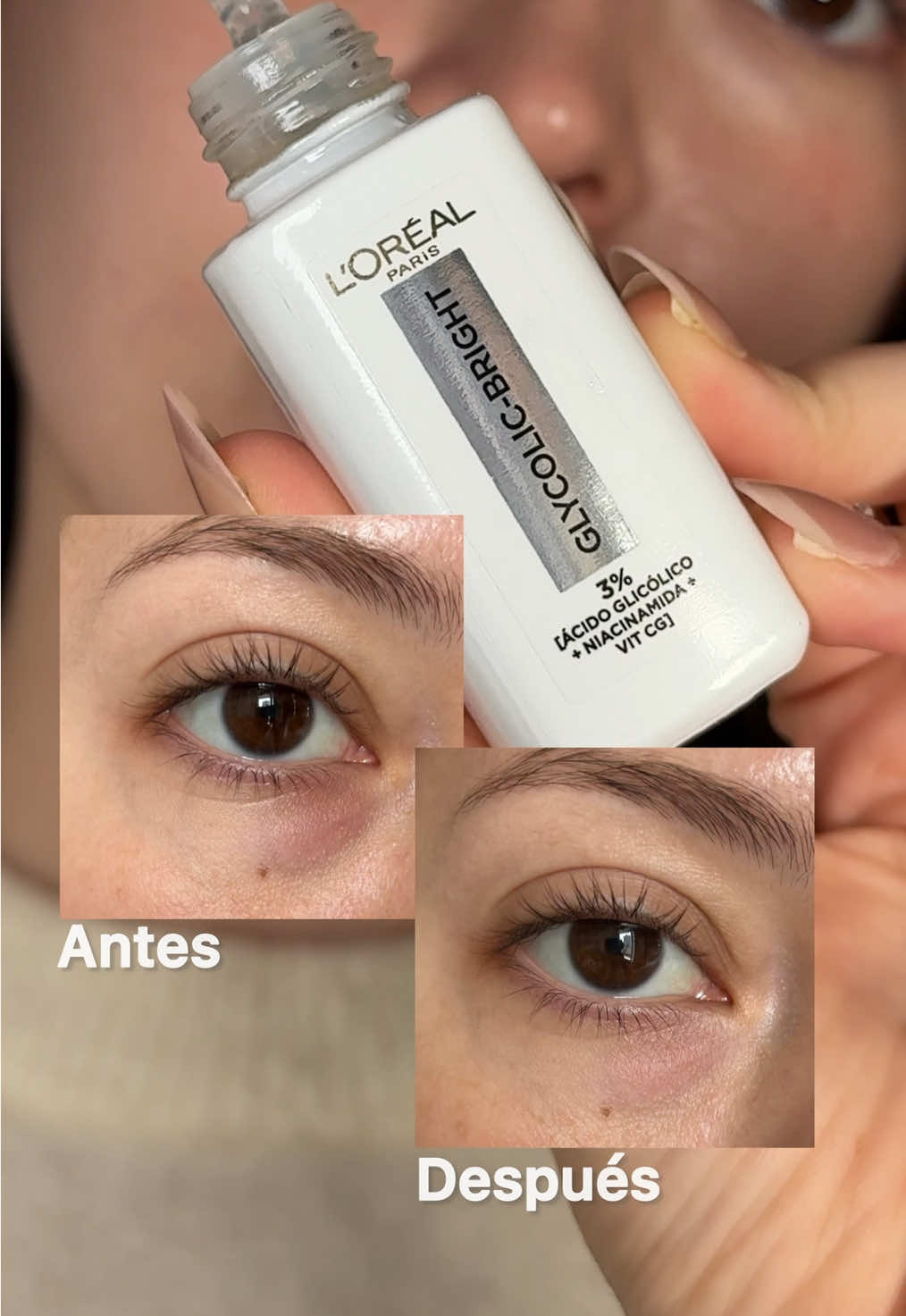 Lo conocías? No es un simple #contornodeojos 👀 mira mis cambios con el #GlycolicBright #EyeSerum de #lorealparis 🤩 #lorealparispartner 