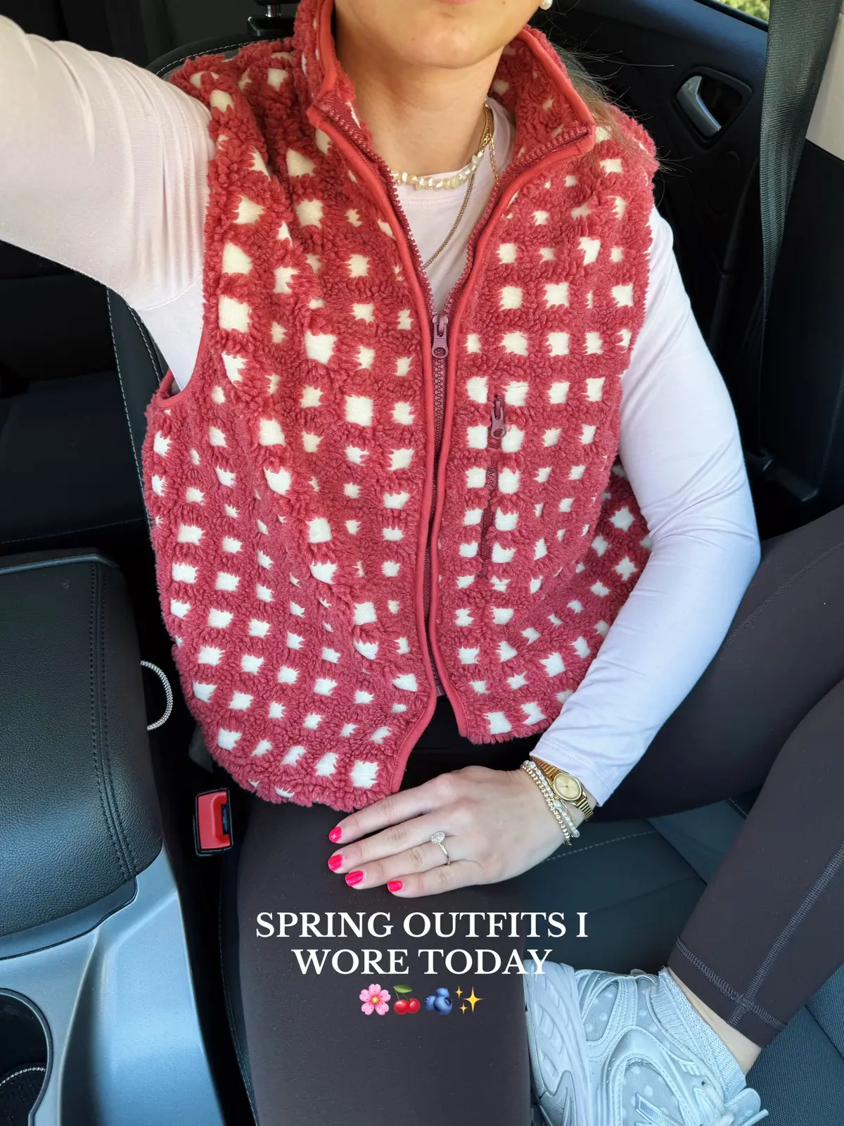 Casual Spring outfits I wore in a day and details 🍒🌸🫐✨☕️ #whatiworetoday #outfitsoftheday #casualoutfitideas #springoutfitinspo #trendyoutfits 