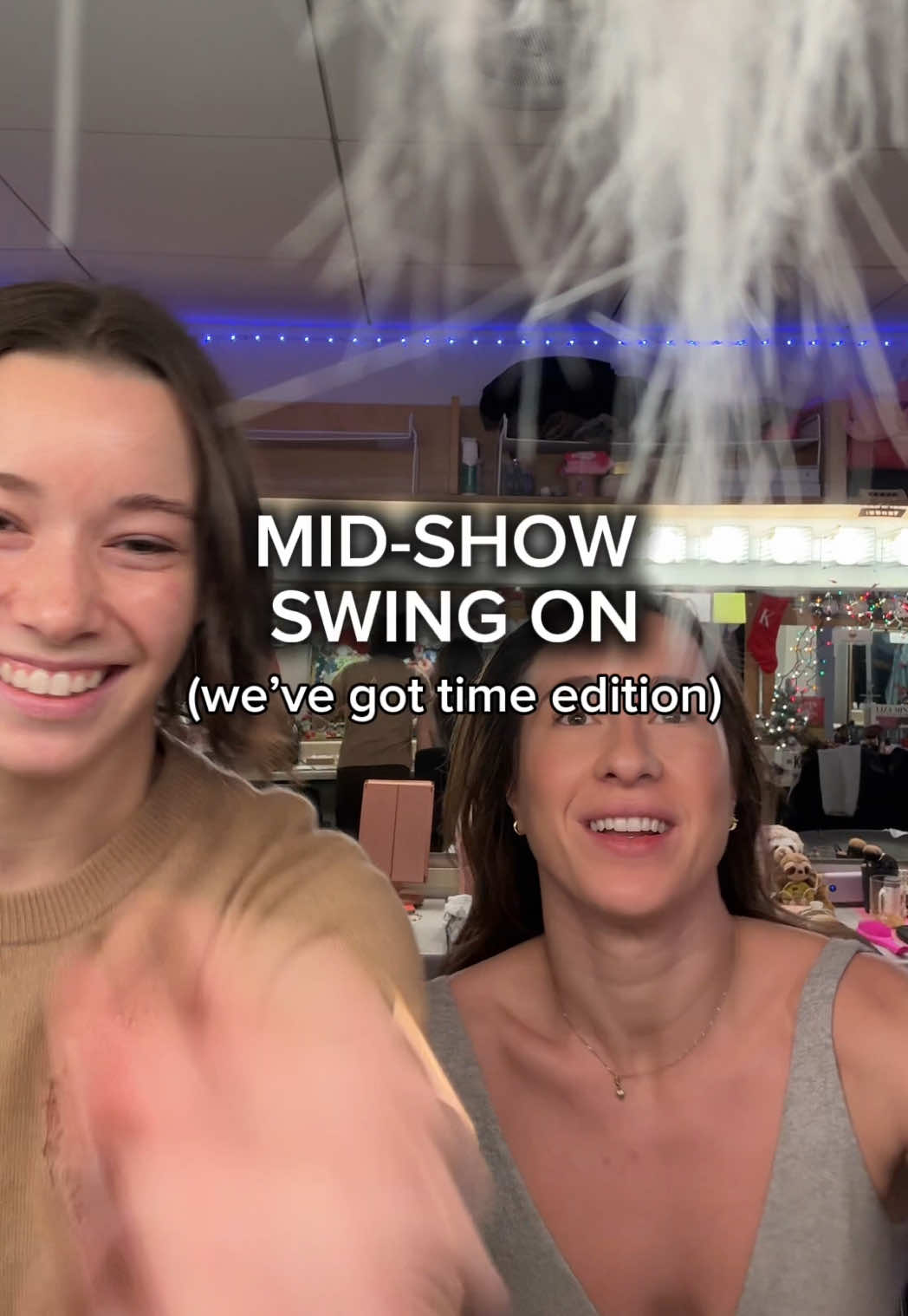 MID SHOW SWING ON (back in November…)  I’ve never filmed one before, but that’s because I’ve never had our resident content queen and swing sister @Ava Noble with me to grab the process. Grateful she wanted to capture this moment ♥️ This video is more of just an insight into what one can look like!  I’ve done mannnny mid show swing ons in my career, and the beauty of them is they are all completely unique. Sometimes they have to stop the show, sometimes you have time between scenes, sometimes the actor can stay on until you’re ready, and sometimes they’re at interval so you can hold a little longer.  The main difference: on Broadway, swings don’t have to have wig prep or a show face on if they’re NOT on.  Hope you like the glimpse into what a swing might have to do 🫶🏼  @& Juliet on Broadway  #broadway #swing #musicaltheatre #theatretok #swingnation #dancecaptain #andjuliet #dancer #theatre #bts #viral #fyp #CapCut 