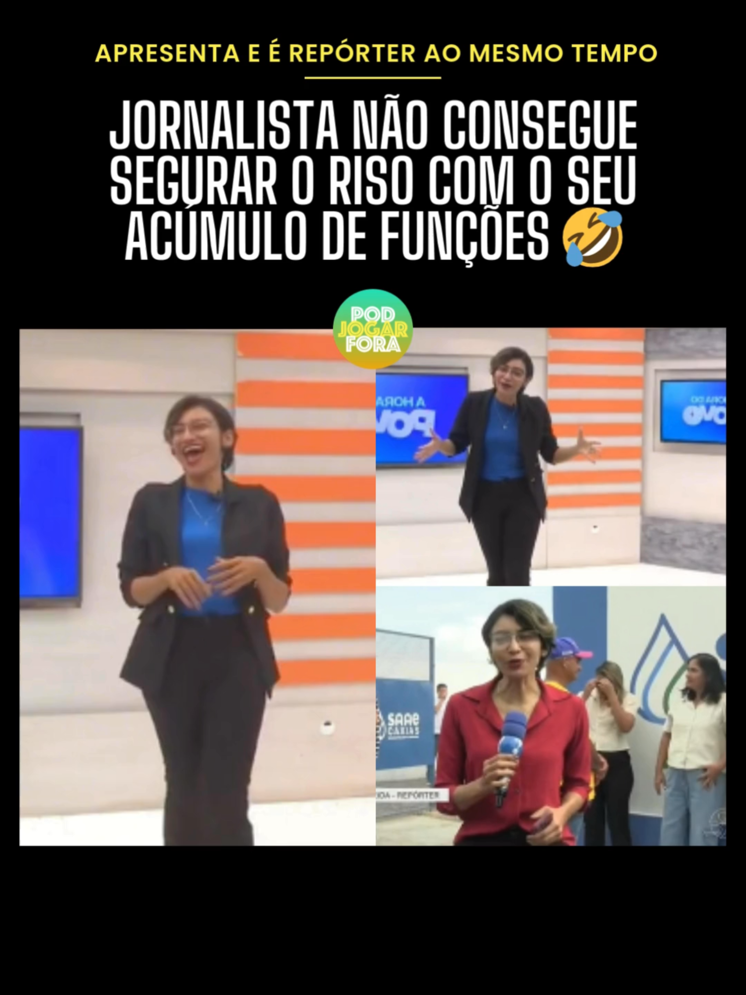 A jornalista Soyara Almeida se viu numa situação inusitada: teve de desempenhar duas funções ao mesmo tempo no jornal onde trabalha. Ao voltar de um VT seu, não conseguiu segurar o riso ao agradecer a si mesma pela matéria. O acúmulo de funções pode até ser recorrente nos ambientes de trabalho, mas fazer com que o funcionário não ria da situação... aí já é pedir demais, né?! 😂 📹 Reprodução: soyaraalmeida / soyaraalmeidacx #jornalismo #soyaraalmeida #jornalista #risada #engracado