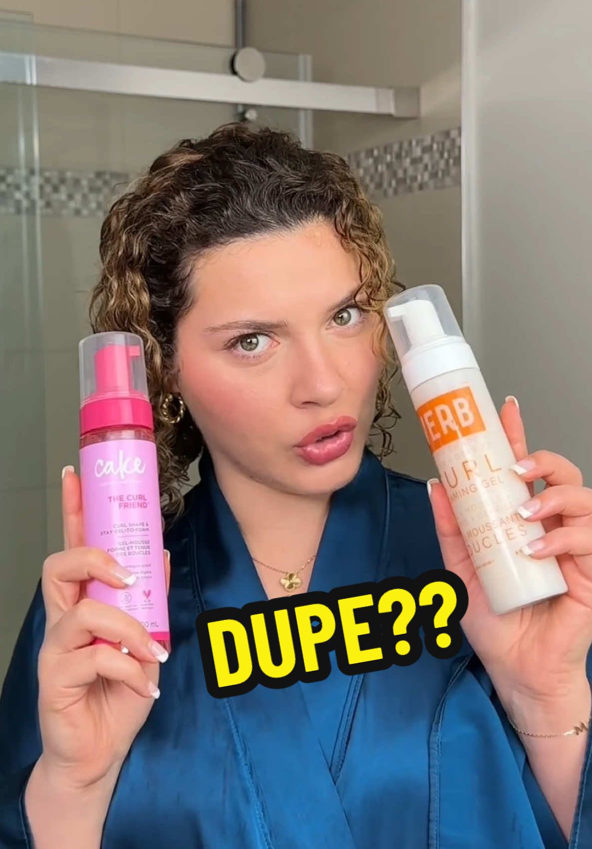 👀 Cake beauty vs. Verb? Let’s dupe it. #HairTok #CurlyHairRoutine #FrizzControl #geltofoam 
