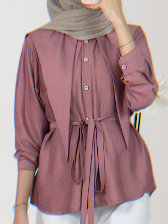 Namira polo linen shirt korean style ✨#namirablouse #blouse #blousewanita #ootdhijab #outfitinspo #fypage 