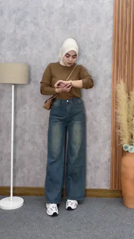 Pinggang karet, area sl*ngk*ngan nyaman banget  #jeans #loosejeans #baggyjeans #OOTD 
