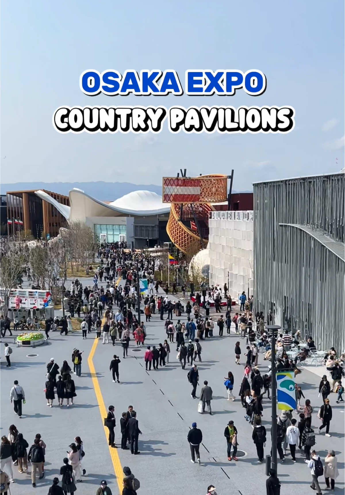 Can you see your country? The country pavilions at the OSAKA EXPO all go hardddd this year🔥 Which design is your fave?!  🌎I can’t believe the amazing detail that goes into each pavilion! Which one would you visit? #osakaexpo #japan #japantravel #worldexpo 