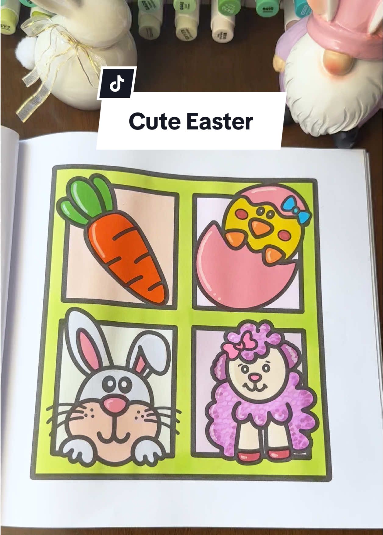 Replying to @Victoria💞 ASMR coloring 🔊 cute Easter window 🥕🐰🐣🐑 This cute page is part of my 40 pages ‘Cute Easter‘ coloring book 🐰🎀🐣 The markers I use are @Ohuhuart 💅 you can get 10% off with my code COLORINGWITHSILVIA at checkout on their website! #eastercoloringbook #coloringwithmarkers #coloringpages #ohuhumarkers  #cozycoloring  #coloringbook #asmrcoloring #usa 