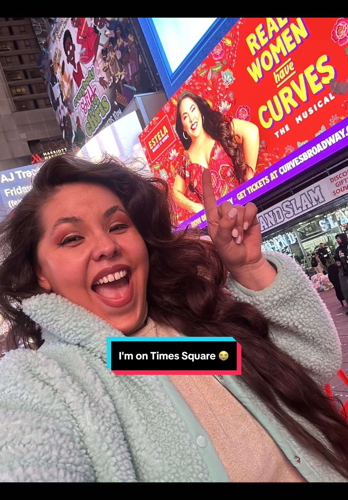 We belong 🥹✨@Real Women Have Curves on Broadway!!! #fy #timesquare #nyc #latina #mexicana #broadway #billboard #curvy #musicals #musicaltheatre #musicales #teatromusical #mexicantiktok #latinos #representationmatters #spanglish 