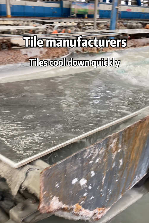The tile manufacturing process requires rapid cooling, which is critical to the quality of the tiles#tile #tiles #tiledesign #tilemanufacturer #tilemanufacture #customizedtile #marble #marbletiles 