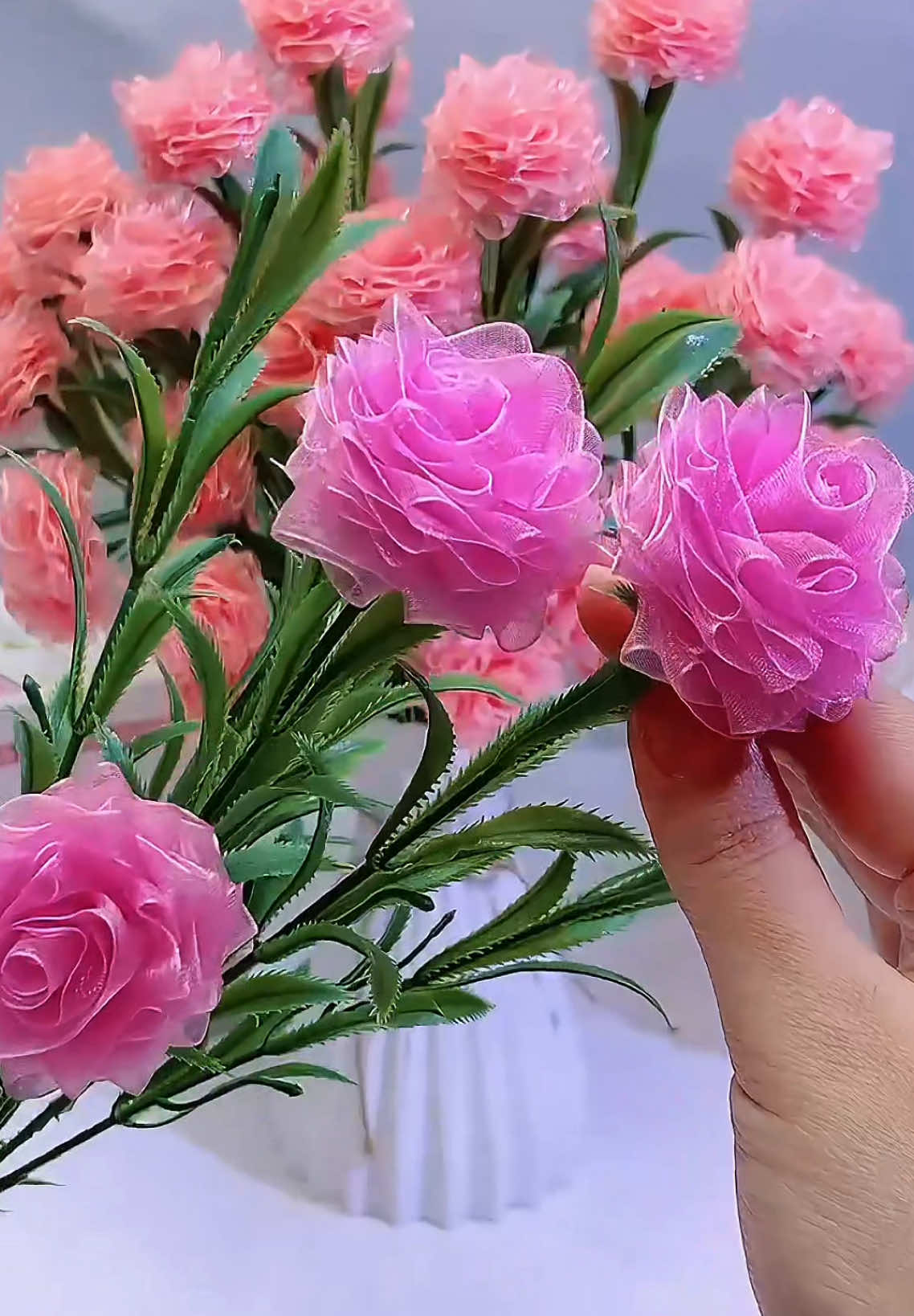 Handmade diy ribbon rose flowers#handmade #handmadegifts #flowers #gift #ribbon #rose #handmadecraft 