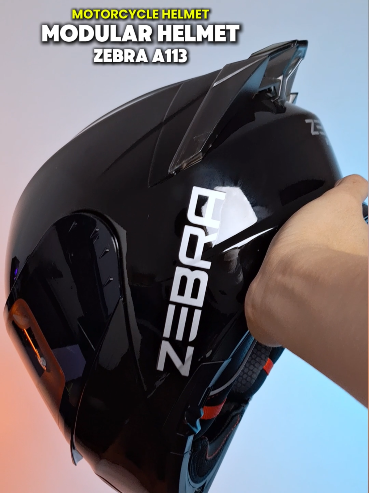Motorcycle Modular Helmet Zebra A113 #helmet #motorcyclehelmet