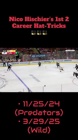 Nico Hischier’s 1st 2 Career NHL Hat-Tricks 🎩🎩🎩 #NJDevils #NicoHischier #Swiss #NJDCaptain #N1CO @New Jersey Devils 