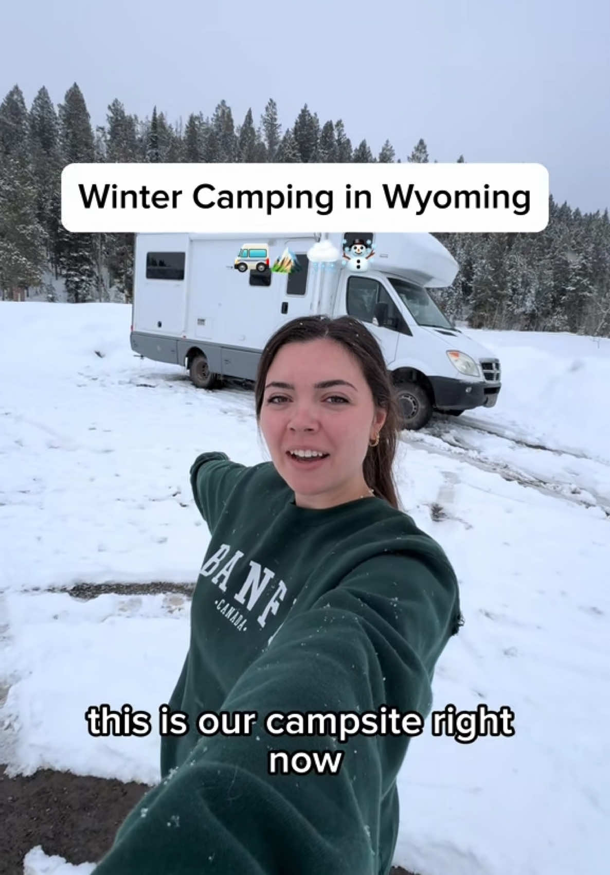 Winter camping in our RV in Wyoming 🚐🥶❄️ #onthisday #rvlife #rvliving #rvlifestyle #travel #traveltiktok #wintercamping 