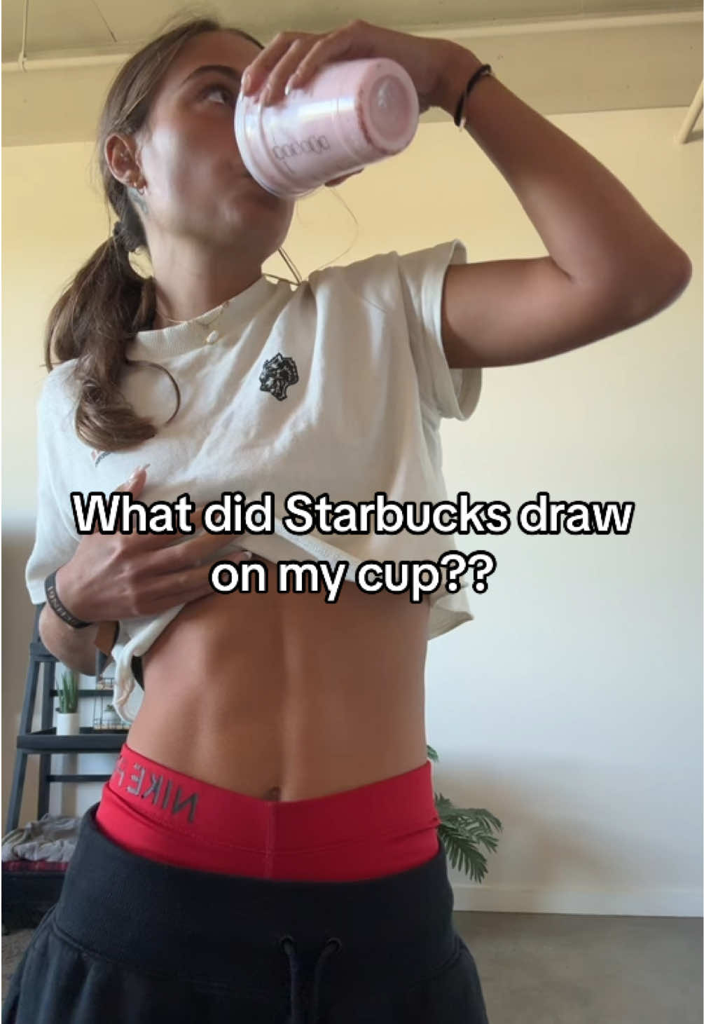 What is that??  #starbucks #nikepro #reels #fyp #dance #trend #cochella #katyperry #space #abs #Fitness #workout #shopping #drinks #bev #hollywoodstudios #darcsport #lowrise #croptop 