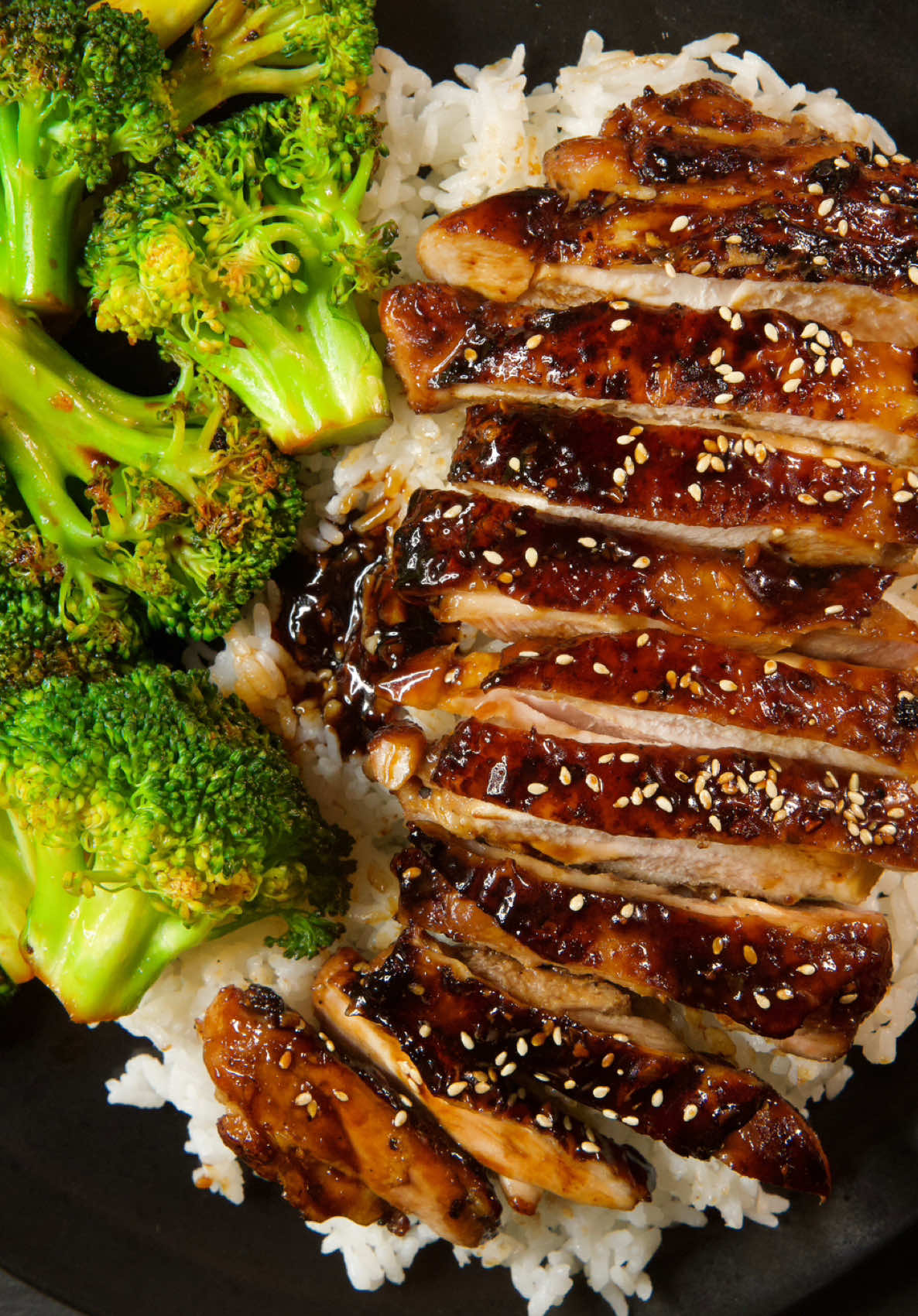 30 Minute Teriyaki Chicken better than takeout  Air Fry - 350 F for 20 Minutes (Flip Halfway) Sear - Medium Heat for 15 minutes  For the Chicken -  4.6 Lbs Chicken thighs,Bone In & Skin On 1 Tbsp Onion powder 1 Tbsp Garlic powder 1 Tbsp Salt  1 Tsp Cracked Black Pepper 1 Cup Reserved Teriyaki Sauce   For the Teriyaki Sauce -  1 Cup Mirin/ Rice Wine Vinegar  1 Cup Lite Soy sauce  2 Tsp Sesame oil  1 Tsp Sesame seeds  4 Large Garlic Cloves 2 Inch Knob Ginger  2 Tbsp Honey  1/2 Tsp White pepper  1 Tsp Red Chili Flakes (Optional) 1/4 Cup Brown Sugar (Optional) Cornstarch Slurry -  2 Tbsp Cornstarch 2 Tbsp Water Serve with - Rice (Calrose) and Steamed Broccoli  ———————— https://www.thatsavagekitchen.recipes/recipes/30-minute-better-than-takeout-teriyaki-chicken ———————————— #TeriyakiChicken #HomemadeTeriyaki #BetterThanTakeout#30MinuteMeals #QuickDinnerRecipes #EasyChickenRecipes #WeeknightDinner #TeriyakiVibes #teriyakisauce #fyp #cooking 