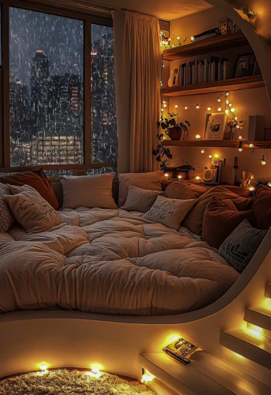 On a rainy night,in a comfortable bedroom,there’s a cat accompanying you to sleep. #rain #beautiful #enjoy #nature #cat #happy #house #bedroom #sound #sleep 