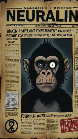 Elon Musk's Cyborg Monkey – Neuralink 🧠🐵 #educational #historytok #scary #horrorstory #knowledge #facts #DidYouKnow #elonmusk #neuralink #monkey 