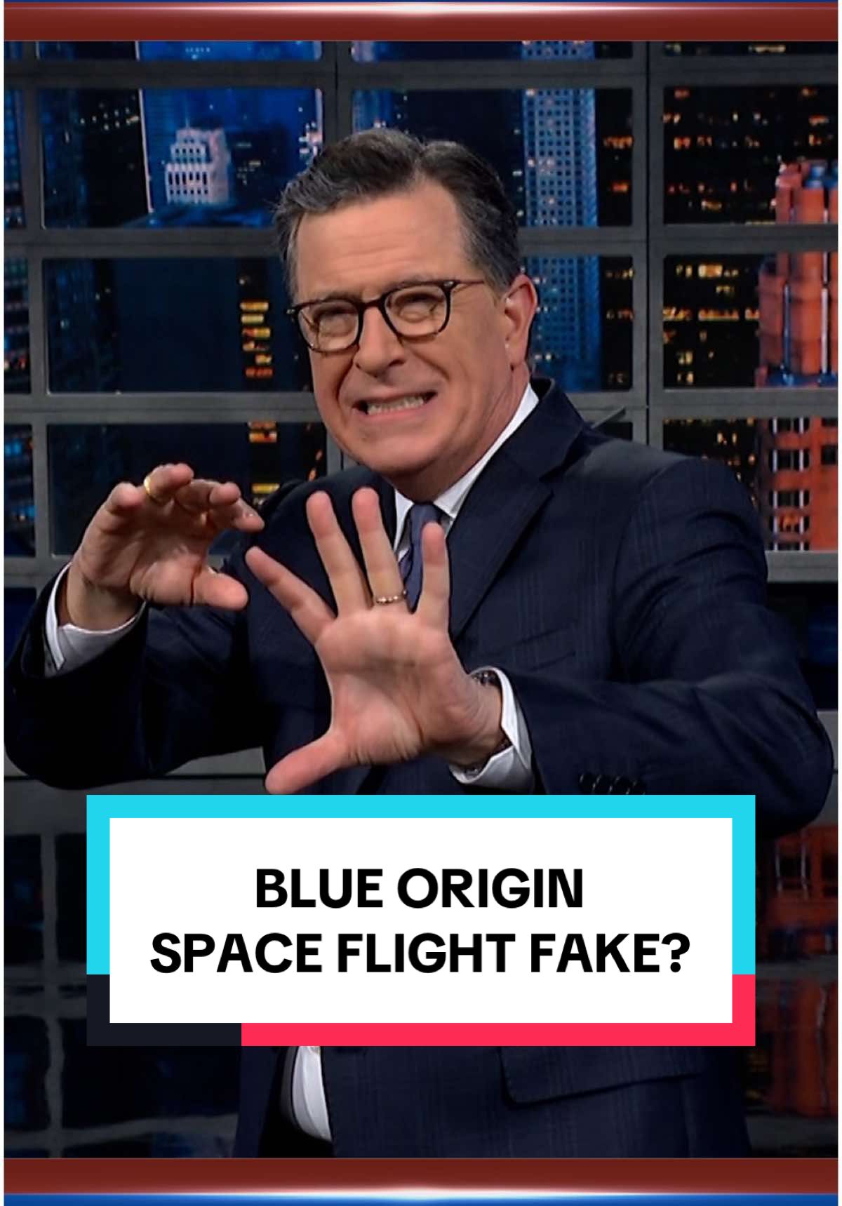 It’s an asteroid! It’s a comet! Oh, it’s just Jeff Bezos’s bald head.  #StephenColbert