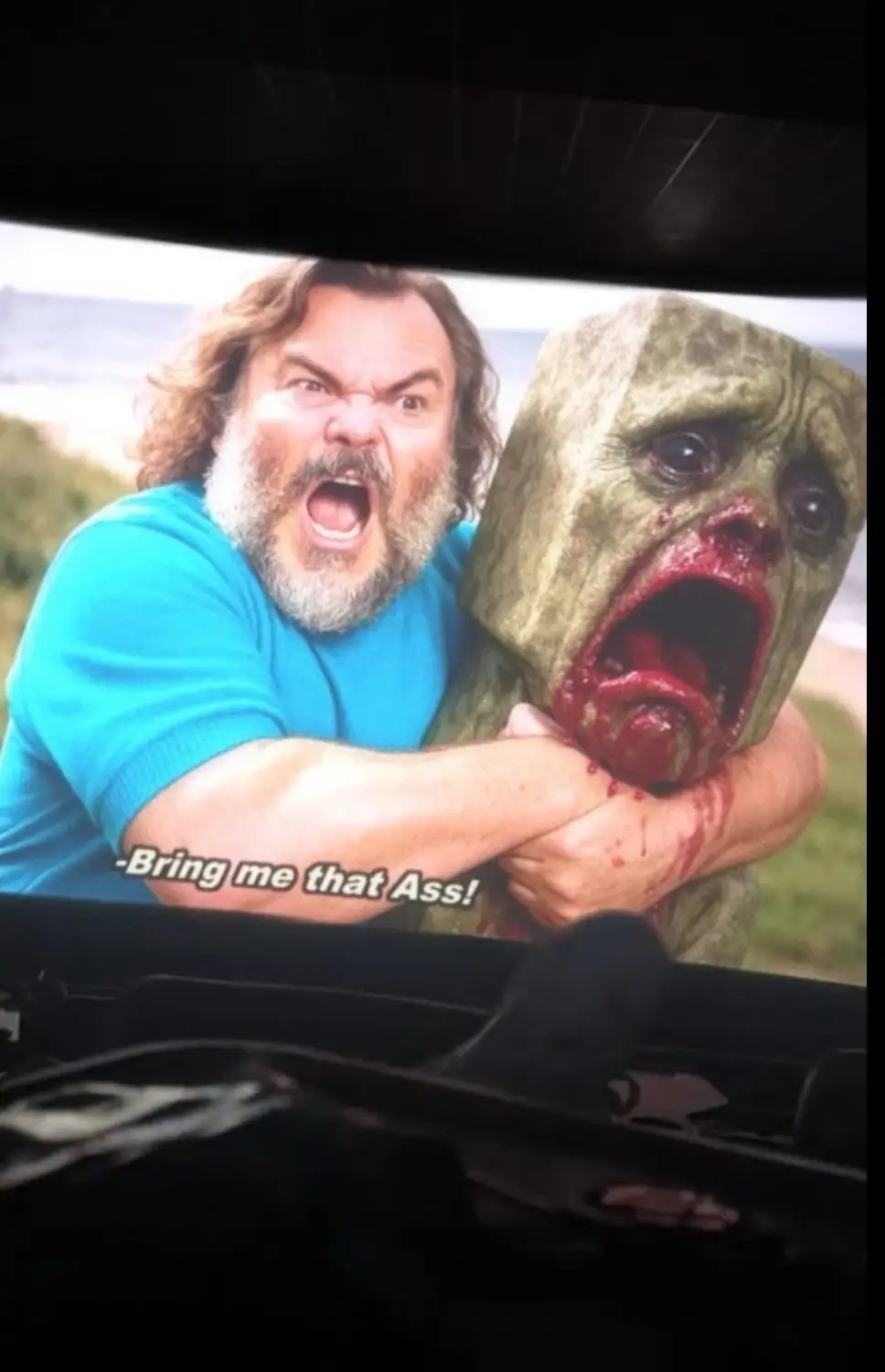 Saw this in the theater when rewatching it #MinecraftMovie @Jack Black #chickenjockey 