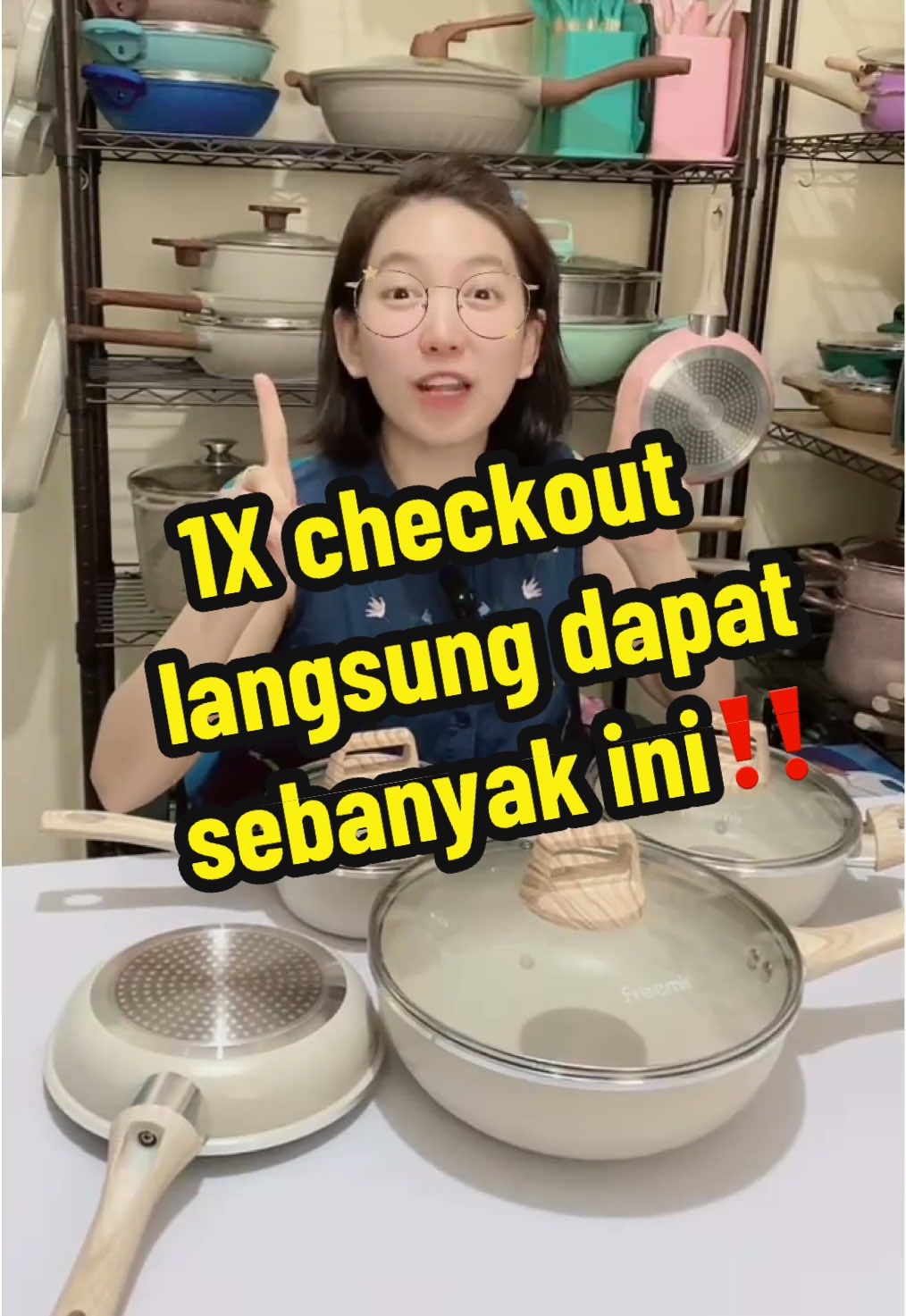 Set FREEMIR isi 4 Pcs Full Granit🔥 Diskon sd 70% khusus co via video😱 Cek keranjang kuning sekarang ‼️ #fyp #panciset #panci #wajan #wajanantilengket #teflon #belilokal #wibgajiansale #promoguncang 