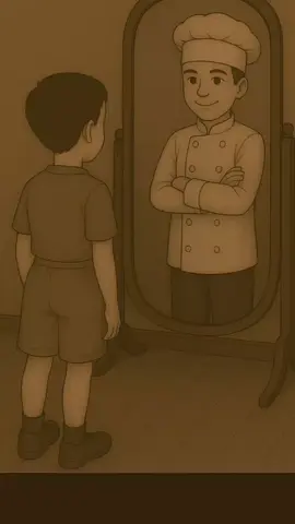 He looked in the mirror and saw the chef he always dreamed of becoming — even if life had other plans. #dream #goals #inspiration #life #motivation #childhood #future #mirror #chef #fyp #tiktok