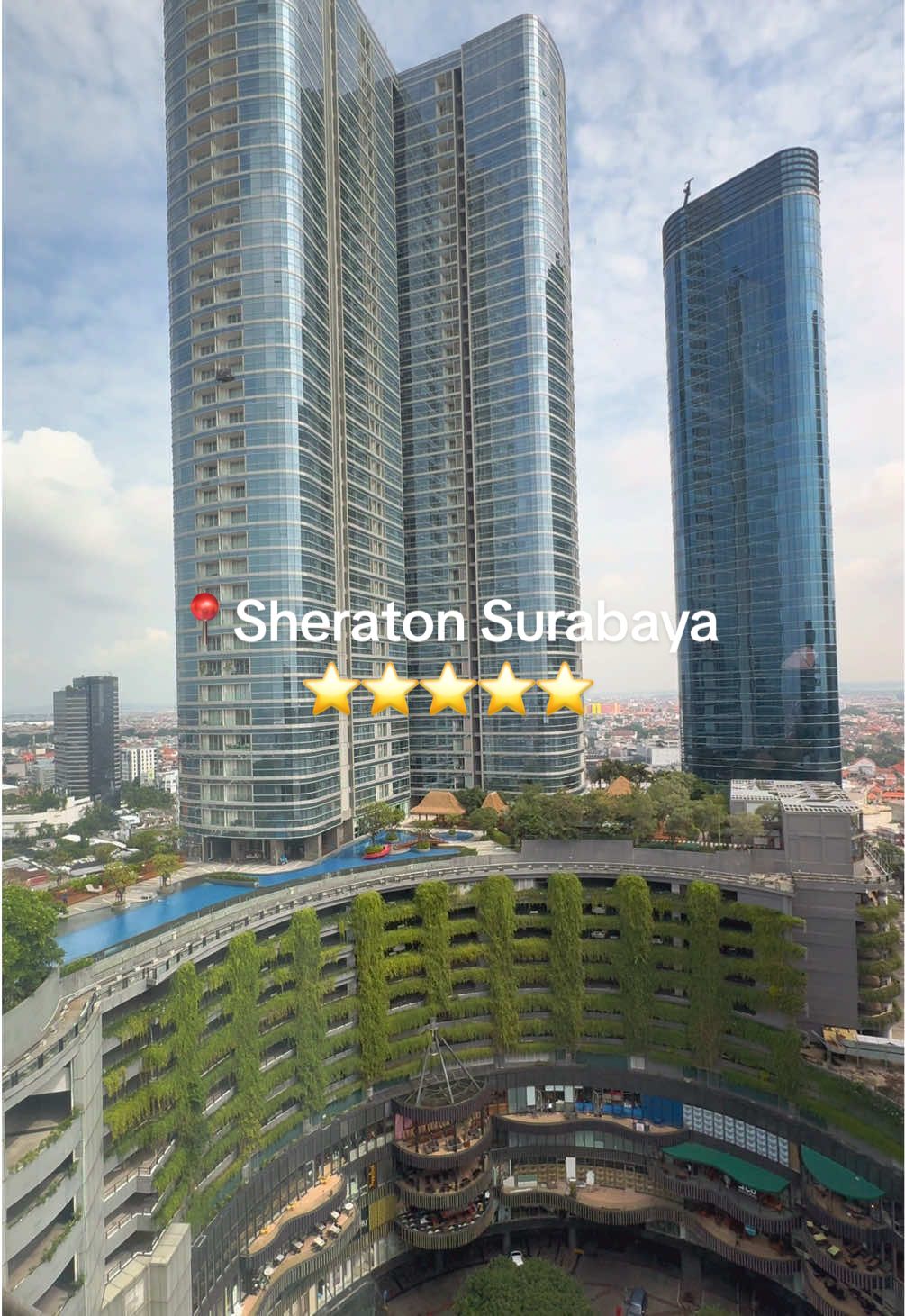 View from 28th floor sheraton Surabaya ✨ ⭐️⭐️⭐️⭐️⭐️ #hotelsurabaya #placetogo #staycation #hotelrecommendation #sheraton 