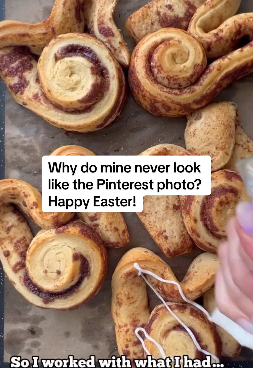 🐰EASTER BUNNY CINNAMON ROLL HACK🐰 This was supposed to be cute… Nailed it? Watch ’til the end and you be the judge. I’ve officially tried this twice and—spoiler alert—it’s not giving bunny. But hey, sometimes you just have to laugh at yourself. ✨Should I go for round 3? ✨What’s YOUR latest Pinterest fail? . . . . #easter2025 #easterdesserts #easterideas #easterfood #easterbunny #cinnamonroll #easterbrunch 