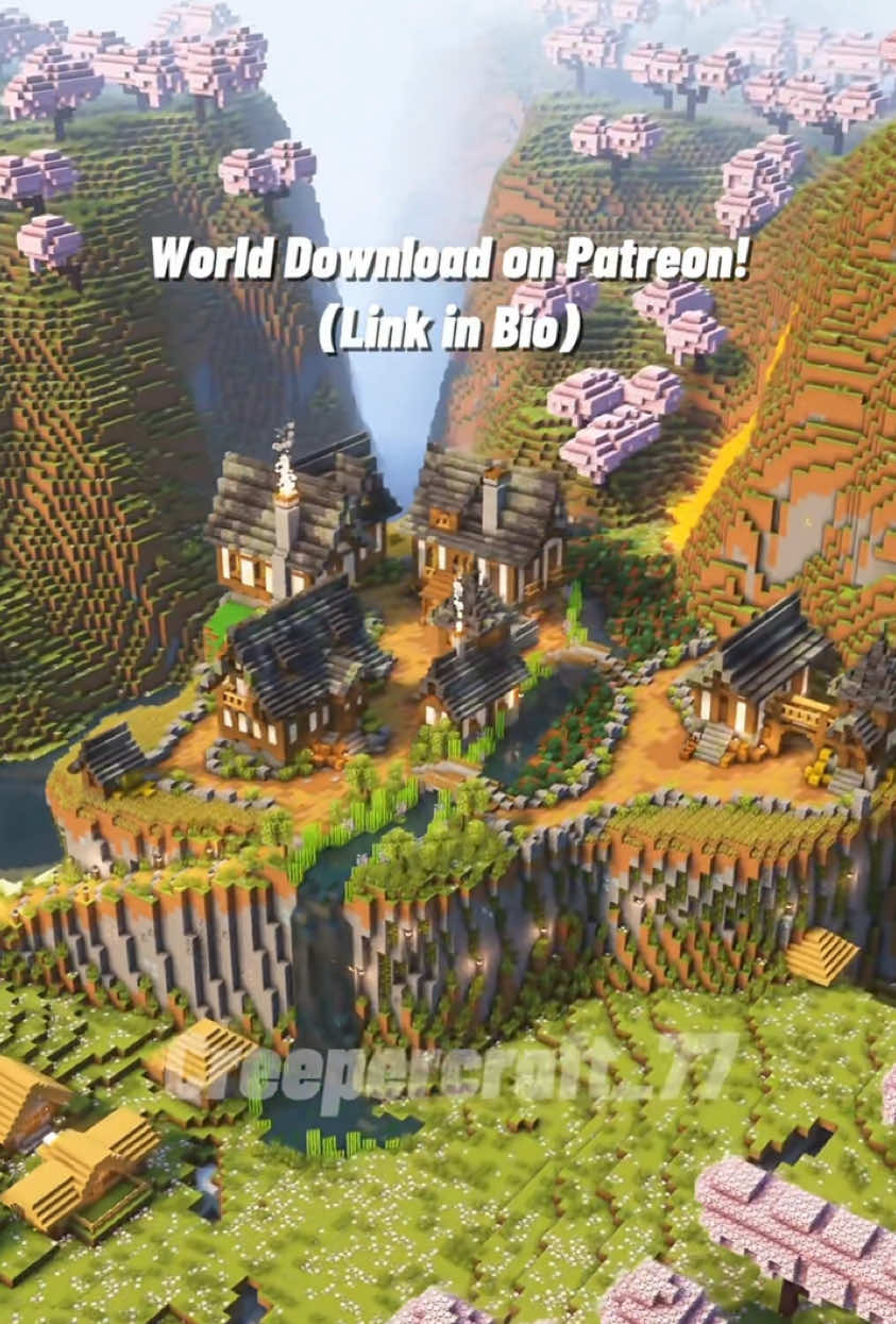 Minecraft: Simple Medivial Village on a Hill! | Timelapse | #Minecraft #minecraftbuilding #creepercraft_77 #creepercraft 