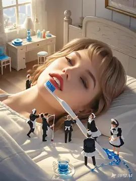 Laying Flat in the morning 🌄 of Natalie your mini person is activated . Automatic toothbrush and Make-up 360 angel  #toothbrush #miniperson #aivideos #natalieportman #360 