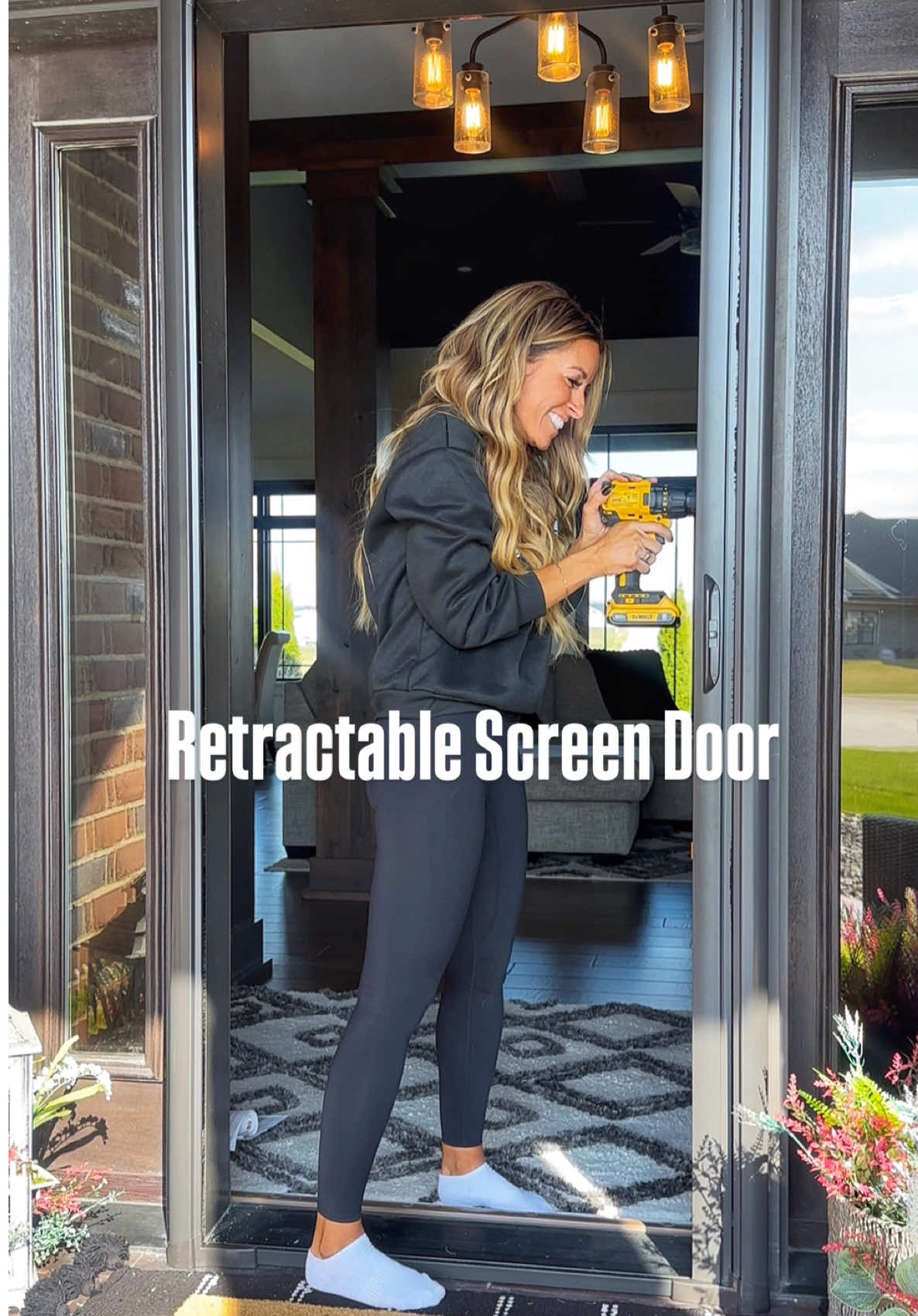 I love the fresh air and sun light, so I ordered this retractable screen door from homedepot.com. and installed it myself using my Dewalt tools Jake got my for Christmas! “LuminAire Bronze Single Universal Aluminum Gliding Retractable Screen Door Fits 32 to 36 in. Opening” (I ordered 36 in. x 80 in.) #retractable #screendoor #porch #patio #deck #DIY #dewalt @The Home Depot @DEWALT 