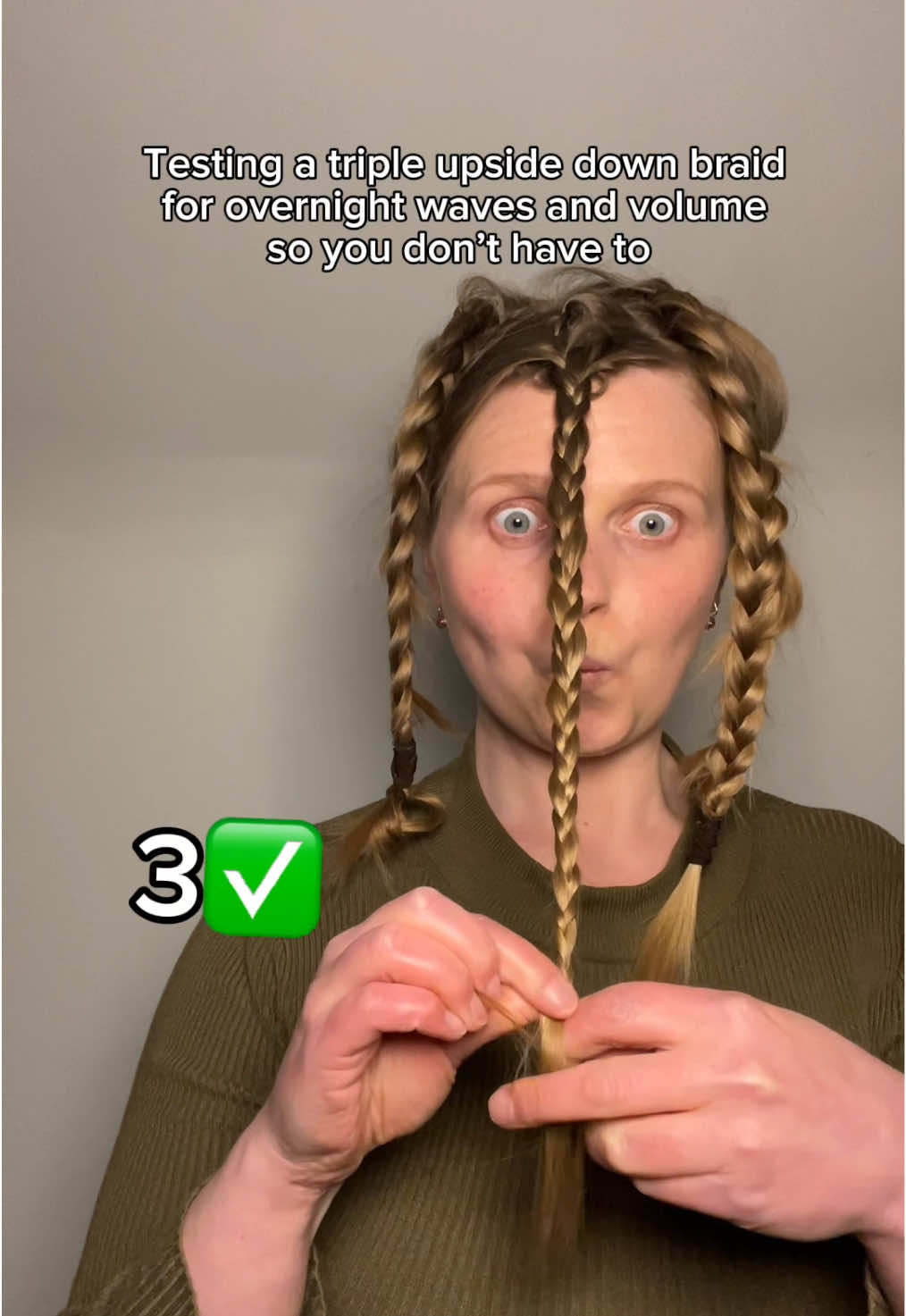 Forget about sock curls 🧦  #overnightbraids #overnightwaves #overnightcurls #heatlesshair #volume 