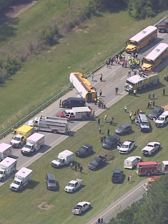 A tragic South Carolina bus crash update: Officials have confirmed 13-year-old Jose Maria Gonzalez Linares died in the crash. 38 were injured. 3 were taken to the hospital in a helicopter. Officials say a bus from Pine Ridge Middle School in Lexington County was returning from a field trip to the NASCAR Hall of Fame when a tire blew on I-77 in Chester County. Kids were trapped inside the overturned bus.  School officials, churches and family members are rallying to support the injured #PineRidge #ChesterCounty #LexingtonCounty #Charlotte #SouthCarolina