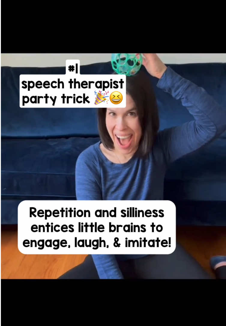 Get ready for giggles! 😆 🎉Here’s my #1 speech therapy party trick that always gets a laugh (and also some imitation and talking!) from babies and toddlers! (Comment ‘CHOO’ and I’ll send you the link to my full 6:45-minute version on YouTube! 😁) The key to using this activity with your little one effectively is: ✨repetition, ✨silliness, and ✨adding the power of the pause! After your little one has heard the sequence of sounds over and over again, PAUSE before the big “CHOO!” and give your little one time to fill in the blank! 🤧 If they don’t do it right away, don’t worry -keep going. It will happen! 😜Fair warning, your little one might start handing you objects endlessly in order to get you to do this! #firstwords #babytalk #speechtherapy #babyactivities #toddleractivities #earlyintervention #slp #slp2be #earlychildhoodeducation #toddlersofinstagram #babiesofinstagram #parents #grandparents #babysitting #sneeze