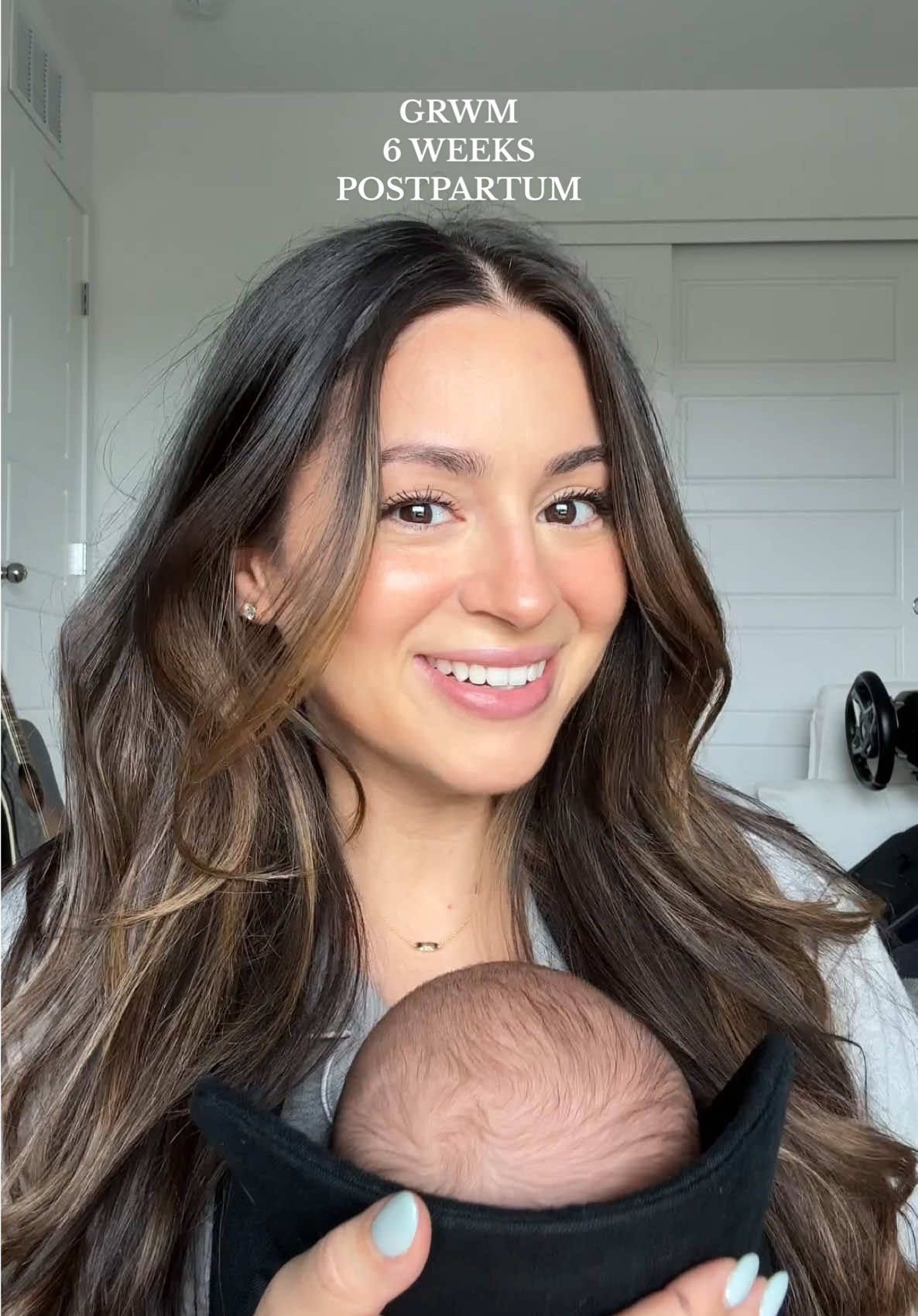 Bye linea negra & HELLO BABY SMILES🥹 6 weeks postpartum is full of firsts lol #grwm 
