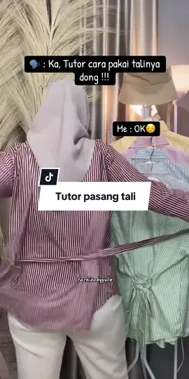 Nih yang minta tutor cara pasang tali nya temen-temen☺️ simple kan ?? Yuk langsung CO mumpung harga promo🔥 #fyp #kemeja #kemejawanita #slimfit #LIVEhighlights #TikTokLIVE #LIVE 
