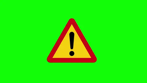 Warning symbol pulsating animated on green screen (EXCLUSIVE — COPYRIGHT FREE) #greenscreenvideo #copyrightfree 