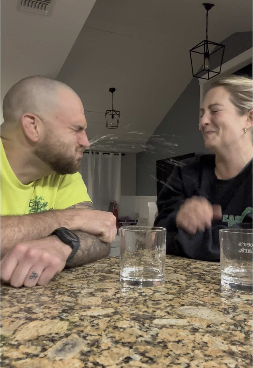 First viral challenge complete 💦#couplestiktok #coupleschallenge #fridaynight #eyesclosedchallenge #husbandandwife 
