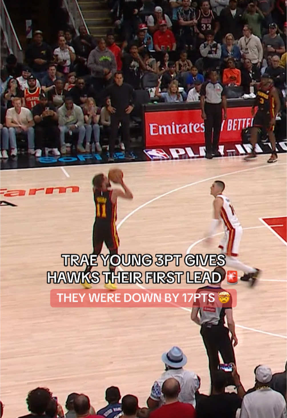 TRAE YOUNG WILLING THE HAWKS BACK IN THIS 😤 #NBA #basketball #hawks #traeyoung #fyp 