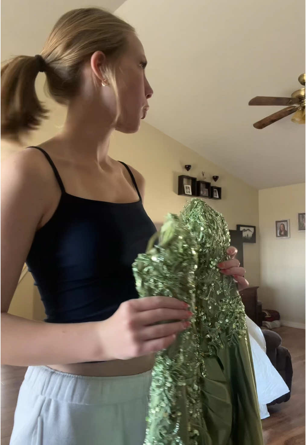 hello #prom #fyp #friends #transition #greendress