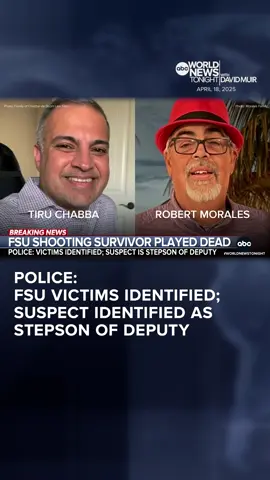 Officials allege new details about the #suspect accused in the deadly shooting at #FSU. #Father of two Tiru Chabba and former assistant HS football #coach Robert Morales were killed in the rampage. Faith Abubey reports as one of the survivors spoke to #ABCNews. #WorldNewsTonight #News