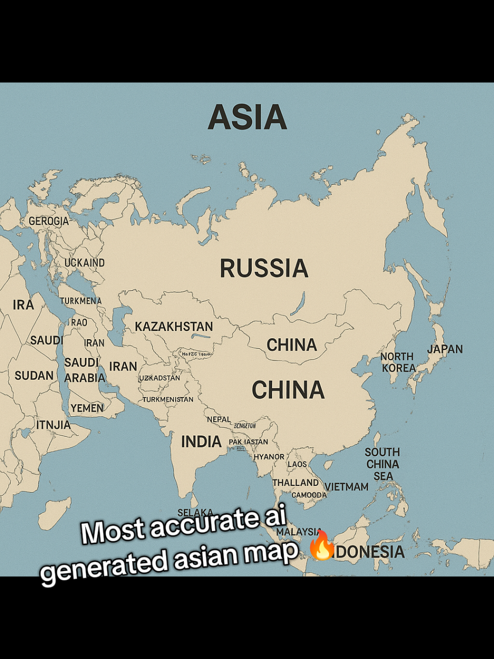 The most accurate ai generated asian map | #fyp #foryou #fy #foryoupage #fyppppppppppppppppppppppp #fypシ゚ #fyyyyyyyyyyyyyyyyyyy #4u #ai #asia #map #asian #china 