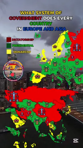 WHAT SYSTEM OF GOVERNMENT DOES EVERY COUNTRY IN EUROPE AND ASIA #thegeomapsbd #rge #geography #mapping #maps #countries #worldmap #middleast #europe #southasia #southeastasia #monarchy #presidential #dictadura #government #system #forupage #fouryourpage 