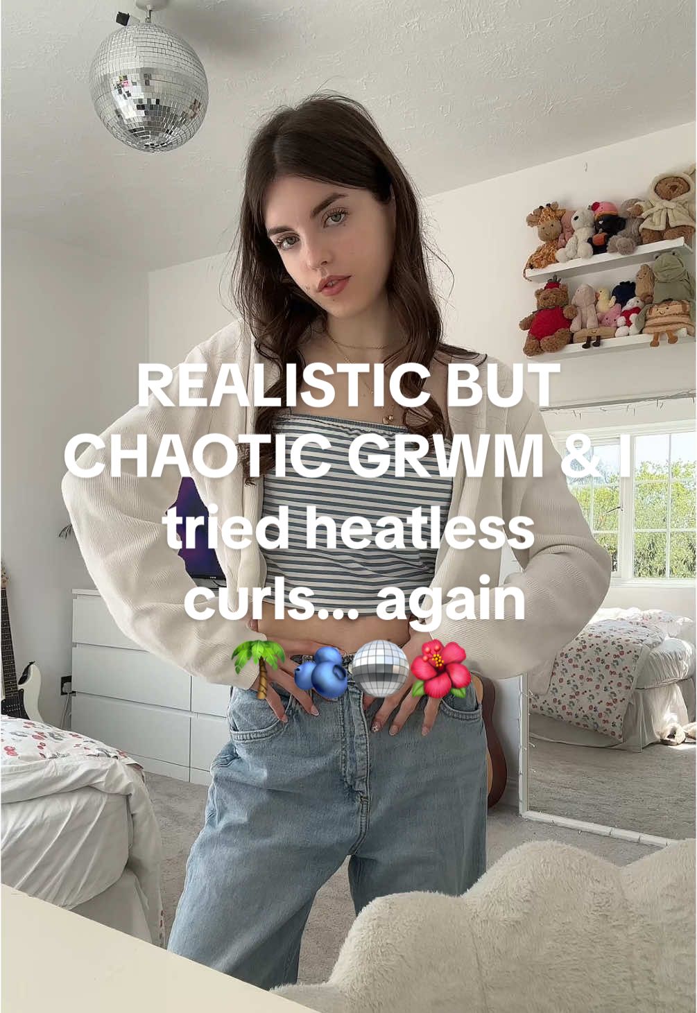 🎀REALISTIC BUT CHAOTIC GRWM & I tried heatless curls… again🍵#GRWM #realistic #chaotic #funny #relatable #makeup #skincare #hairroutine 