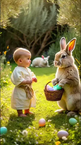 Kung Fu baby says “Happy Easter” #fyp #easter #baby #kungfu #kawaii #ai #aivideo 