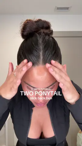 two ponytail slickback bun in-depth tutorial!!! #hairideas #hairtutorial #slickbacktutorial #hairhack #slickback #slickbackbun #slickbackponytail @TRESemmé  
