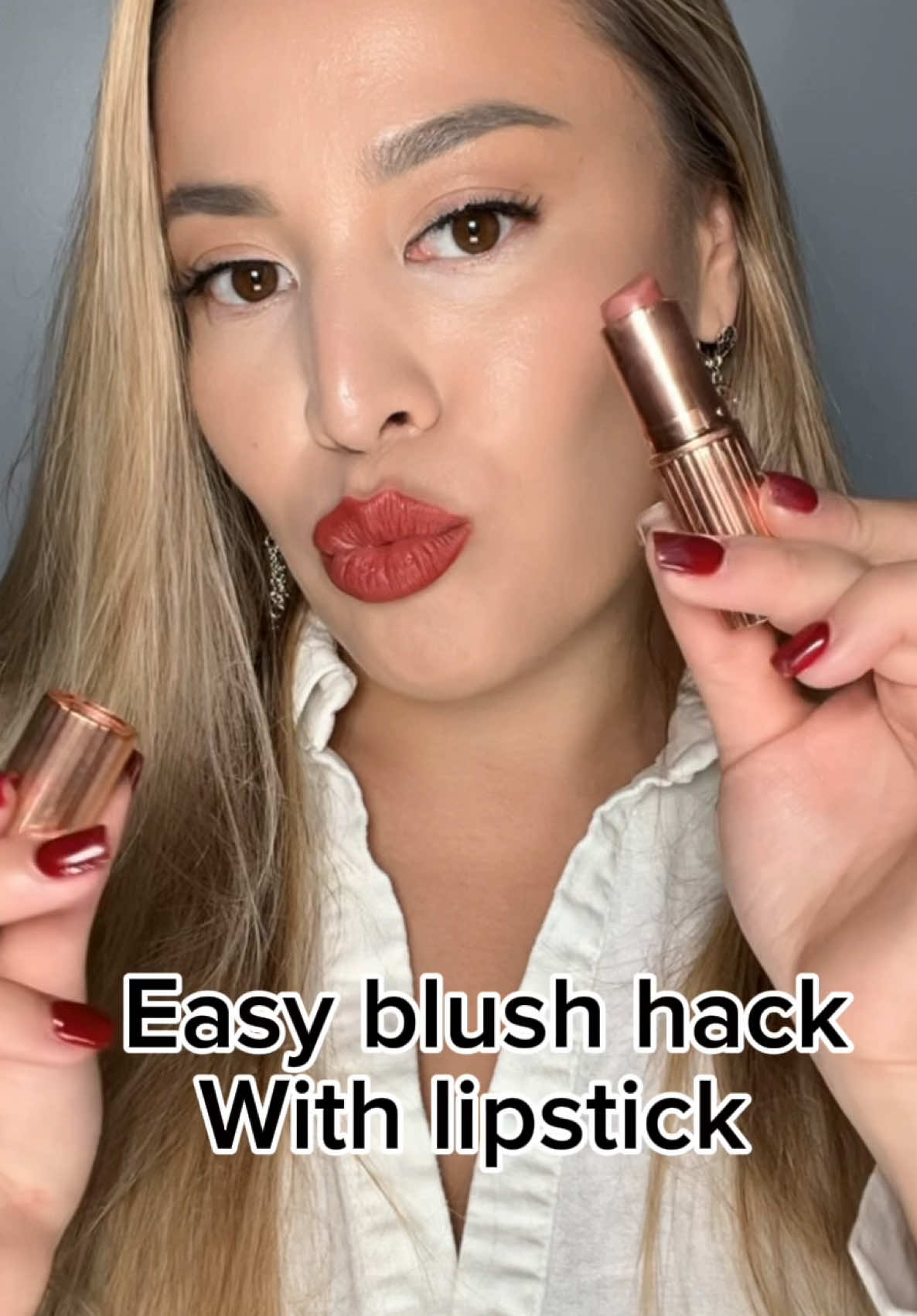 Blush hack #blushhack #lipstick #blush #makeup 