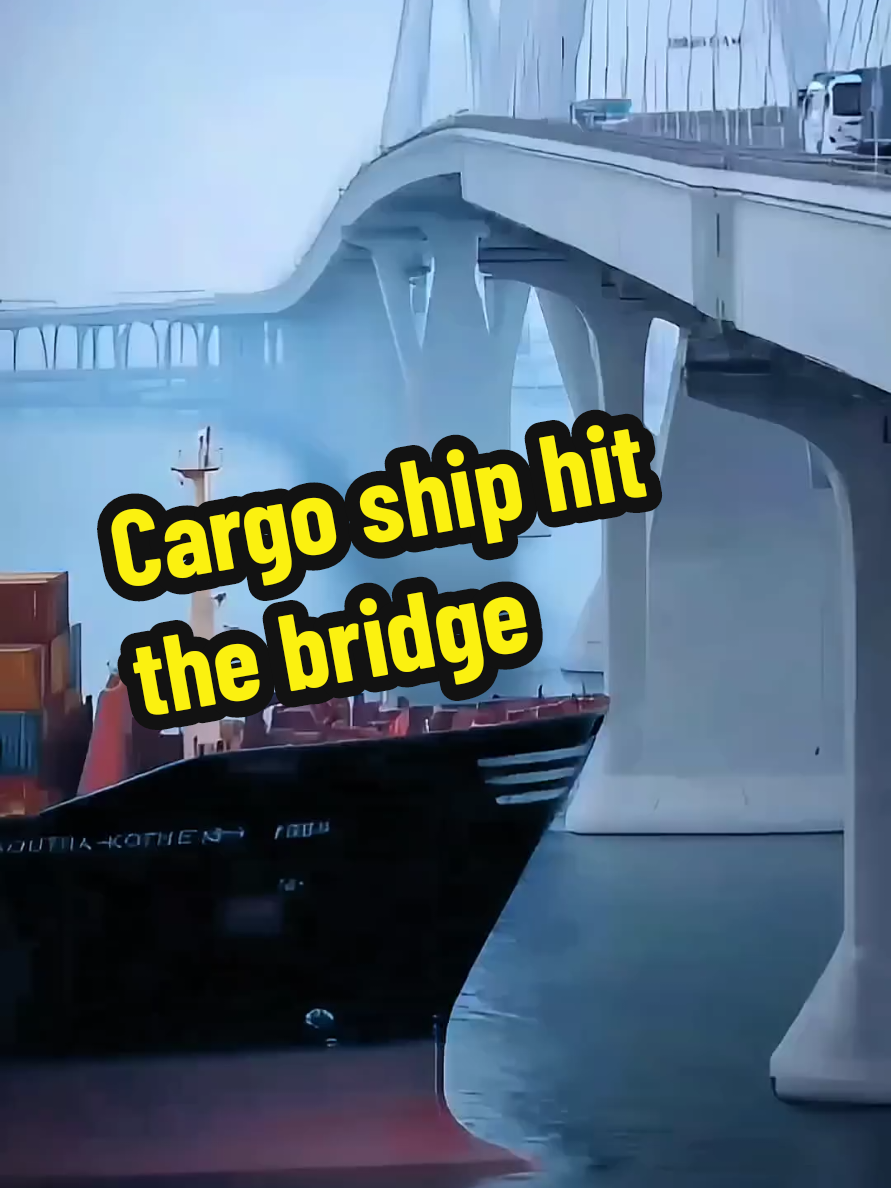 Cargo ship hit the bridge and collapse . . . . . #universe #fyp #tiktok #tik_tok #nature #tiktoknews #ai 