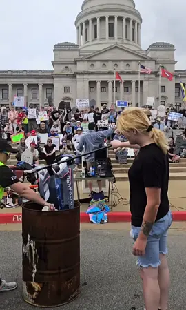 SO PROUD OF THIS COUNTRY RIGHT NOW. Hats off to the real patriots showing up and showing out from coast to coast. 🫡🇺🇸 This took place at the Arkansas state capitol in Little Rock on 4/19. LET’S KEEP UP THE PRESSURE. WE CAN DO THIS. We are doing this. ✊ #arkansas #fyp 